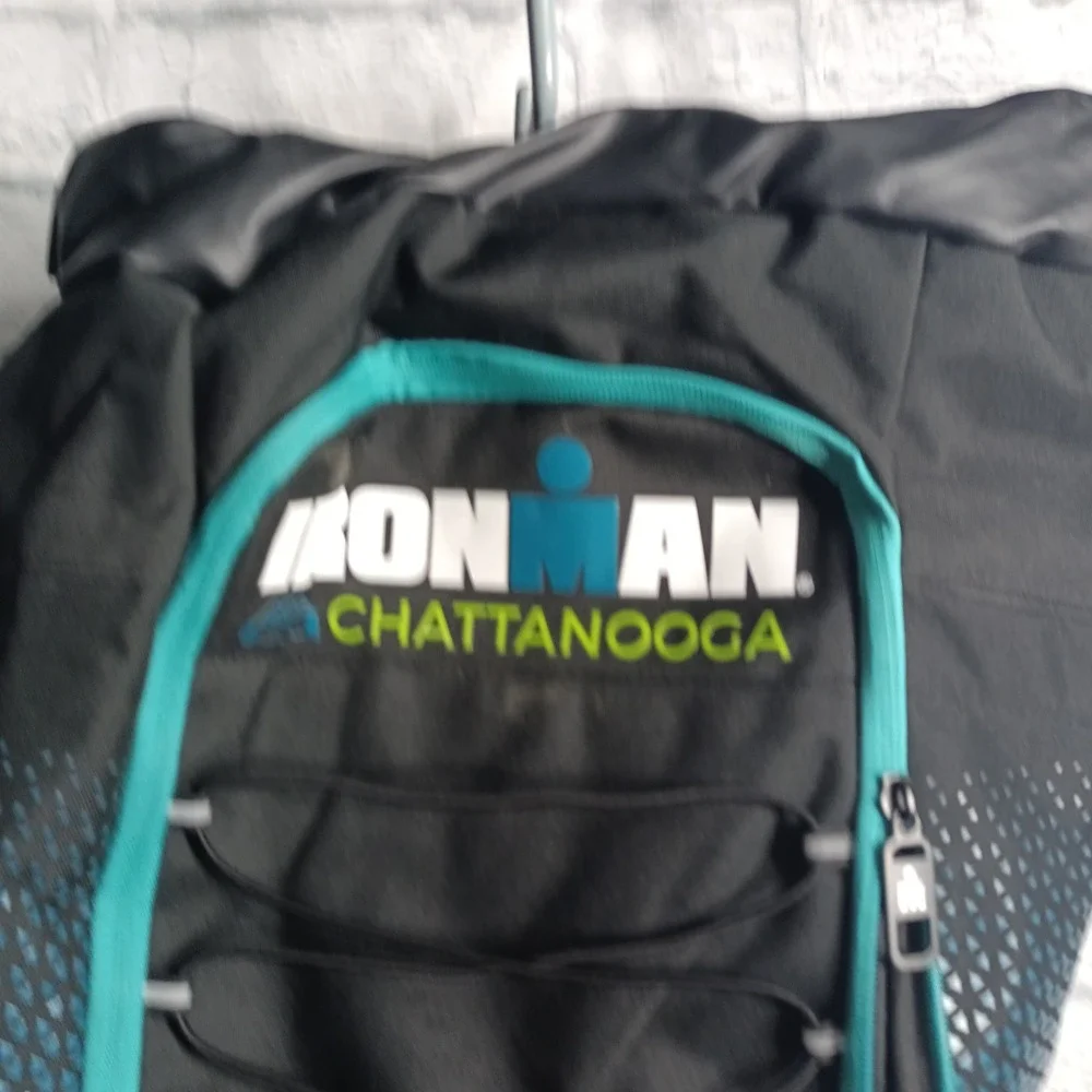 Ironman Chattanooga Triathlon Gear Bag 10 Years 2014-2024 Black Teal Backpack s9
